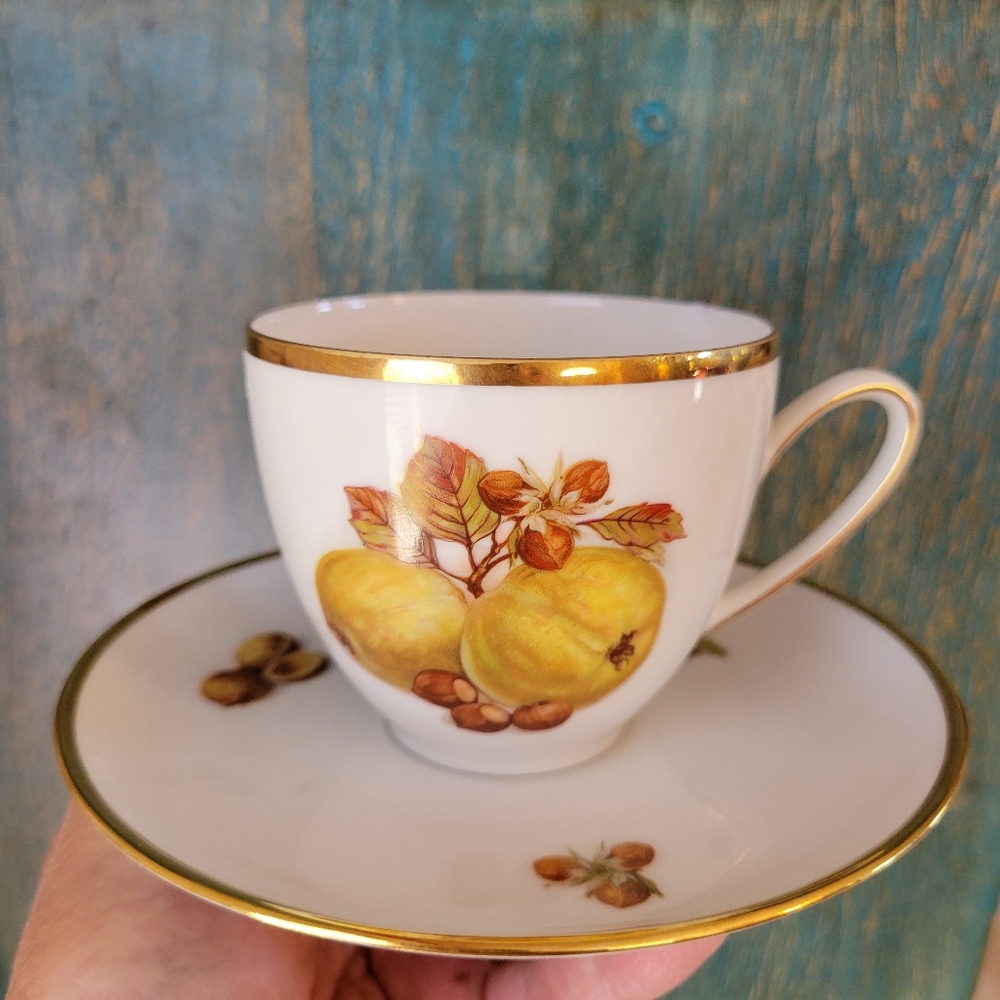 Vintage Schmid Germany Teacup & Saucer ~ MCM ~ Flaws- SEE NOTES! FINAL PRICE!